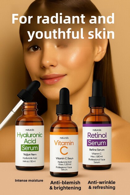 Hyaluronic Acid Retinol Vitamin C Skin Serum Set