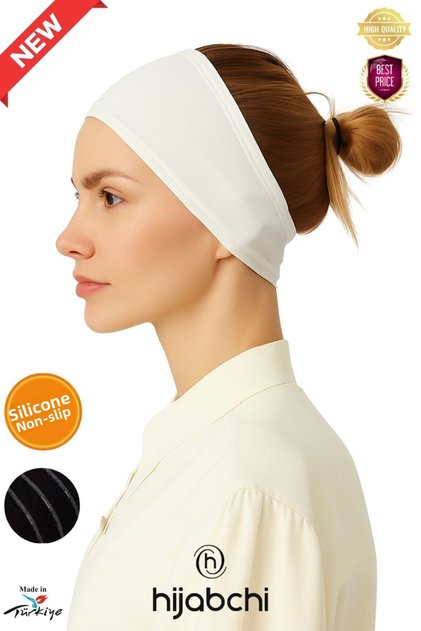 Silicone Bandana Bonnet Hijab Inner Bonnet - Ecru