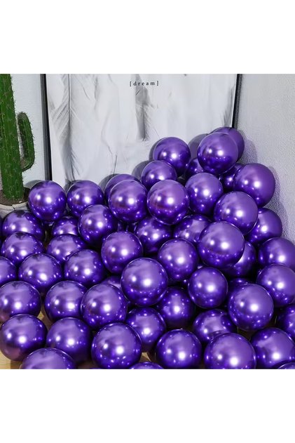 Purple Mirrored Metallic Balloon 20Pcs – Stylish and Shiny Decoration
