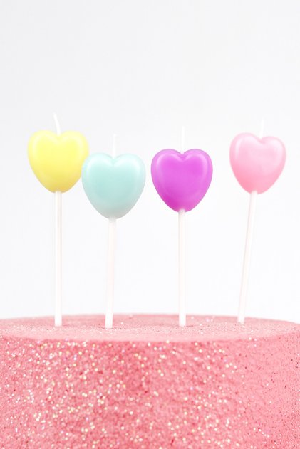 Multicolored 4-Piece Heart Candle