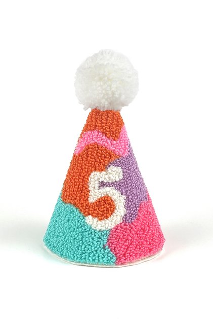 Multi Color Carnival Punch Embroidered 5 Number Funnel Birthday Clip Buckle
