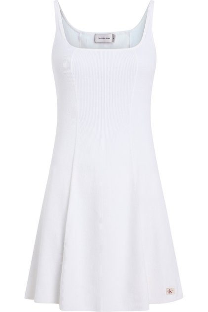WOVEN LABEL SWEATER DRESS