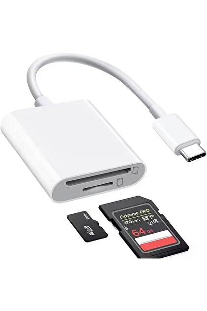 iphone 15 / 16 / 17 serilerine uyumlu Sd Kart Hafıza Kart okuyucu Type-c SD Micro Sd Kart Okuyucu