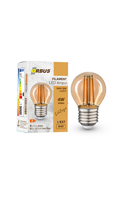 Dekoratif Amber Sarı Işık 4w Led Ampul