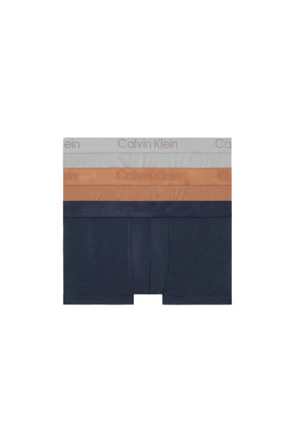 Men's Calvin Klein Signature Elastic Band Navy Blue-Light Brown- Navy Blue Boxer 000Nb3