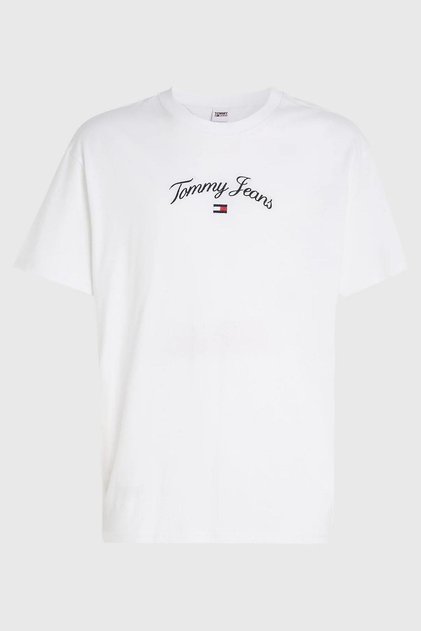 Erkek Marka Logolu Organik Pamuklu Bisiklet Yakalı Beyaz T-Shirt DM0DM16835 YBR