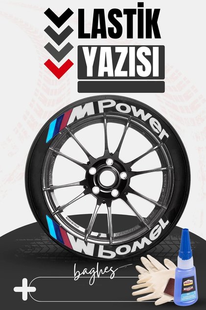 Arma Embossed Lettering Stickers 2.5 cm 4 Pcs m Power Tire