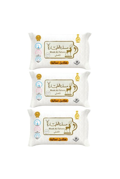 3Pcs Intimate Genital Hygiene Wet Wipes Original Sandal Musk 25 Pcs. Alcohol and Paraben Free