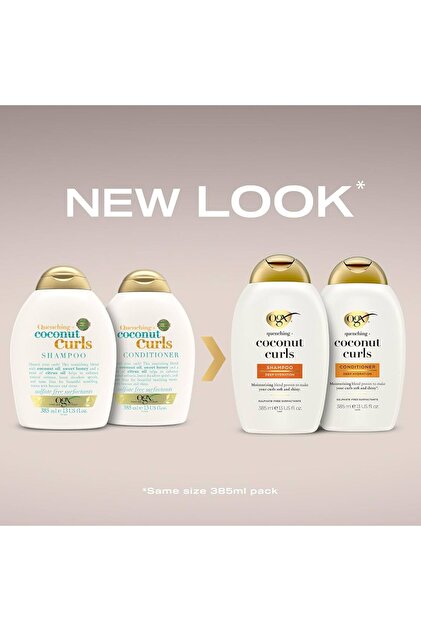 OGX Coconut Curls Şampuan 385 ml Bukleli Saçlar Sülfatsız