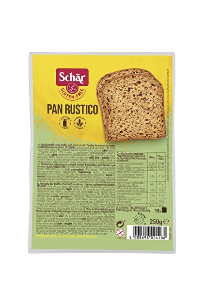 Paine feliata cu cereale fara gluten Pan Rustico, Schar 250g