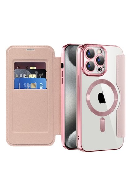 Θήκη iPhone 15 Pro, O55, δέρμα, ροζ
