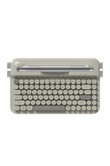 Coverzone Retro Daktilo Klavye Bluetooth & 2.4G, Standlı, Yuvarlak