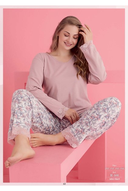Cotton Lycra Small Size Large Size Battal Pajama Set