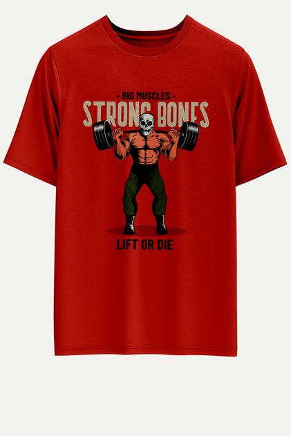 Gym Fitness Printed T-Shirt Oversize Black Men's T-Shirt (Bol Cut)