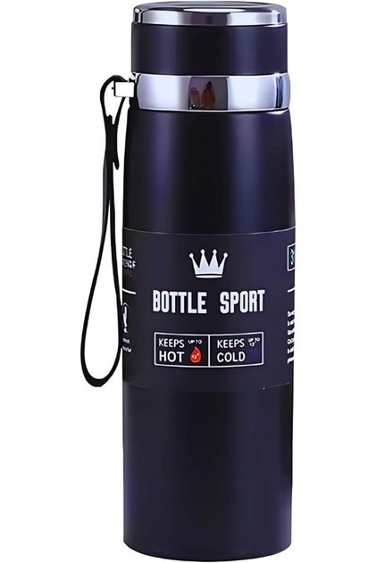 Large Capacity Stainless Steel Vacuum Flask with Strap – 800ml Leak-Proof Insulated Thermos