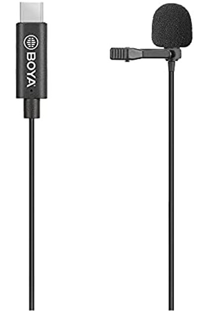 ميكروفون BY-M3 Lavalier USB Type-C، أحادي، أسود