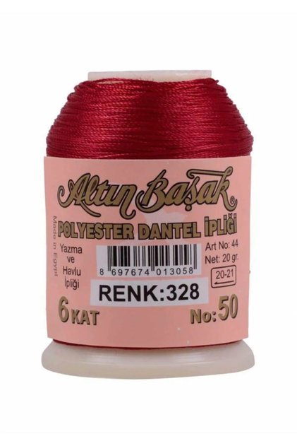 Altınbaşak Polyester 328 Kırmızı Dantel İpliği 20 Gr yazma ipi