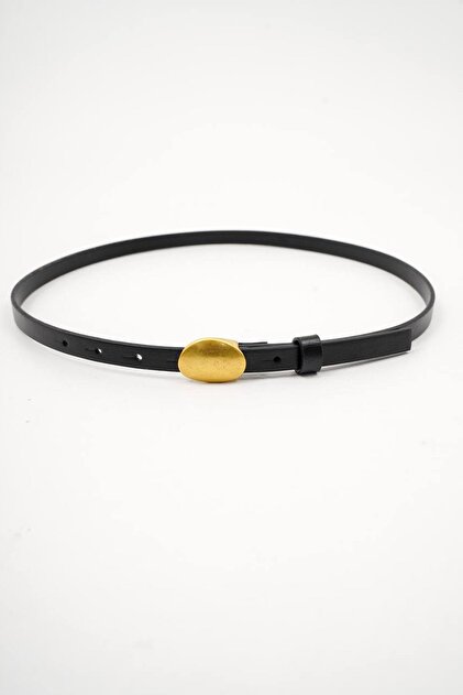 Women's Black 1.5 cm Pin Antique Belt