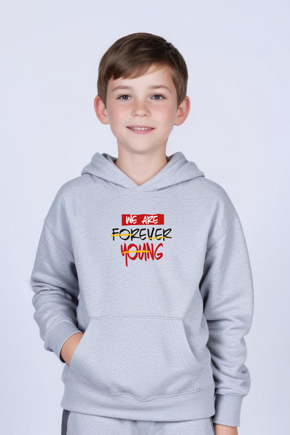 Boy's Sweatshirt with Hooded Collar Pocket Forevver Printed Pattern