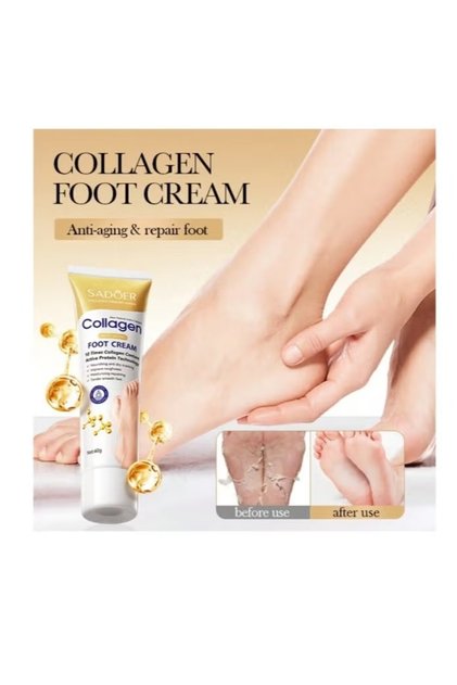 , Collagen Foot Cream, Suitable For Dry & Cracked Feet, Nourishing, Smoothing & Whitening