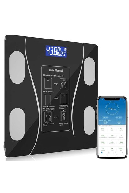 Smart Bluetooth Body Fat Scale, Digital Bathroom Scale with BMI & Body Composition Monitor, 15 Measu