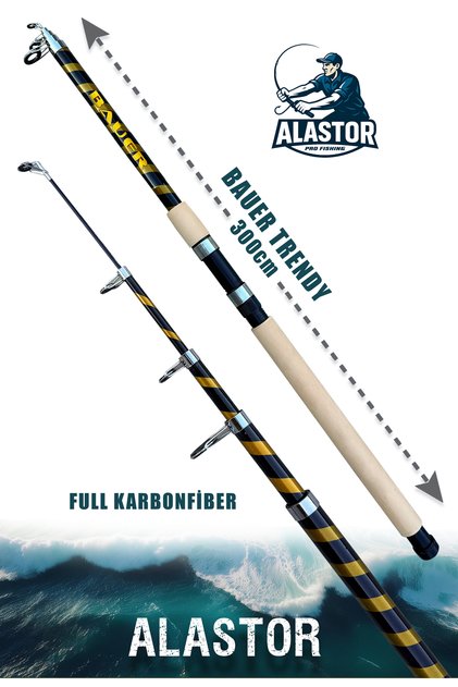 Trendy 300 cm 100-300 gr Teleskopik Olta Kamışı Karbonfiber Olta Kamışı