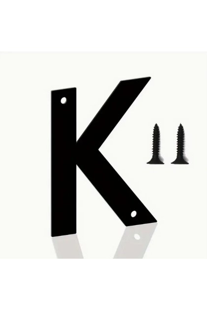 Wall - Door - Letter Outdoor Size 20 cm - Cnc Cut Letter Black K Letter