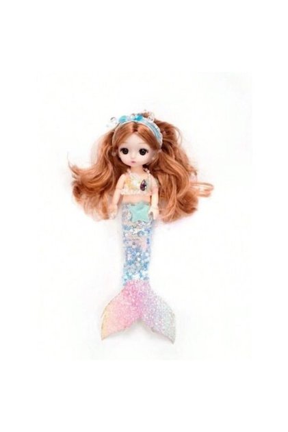 Păpușă mini sirenă, 23 cm, albastră