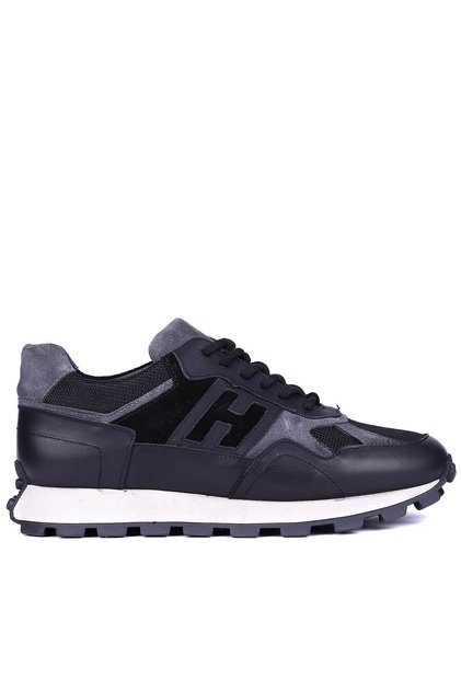 - Black Genuine Leather Lace-Up Men's Sneaker 115-K586