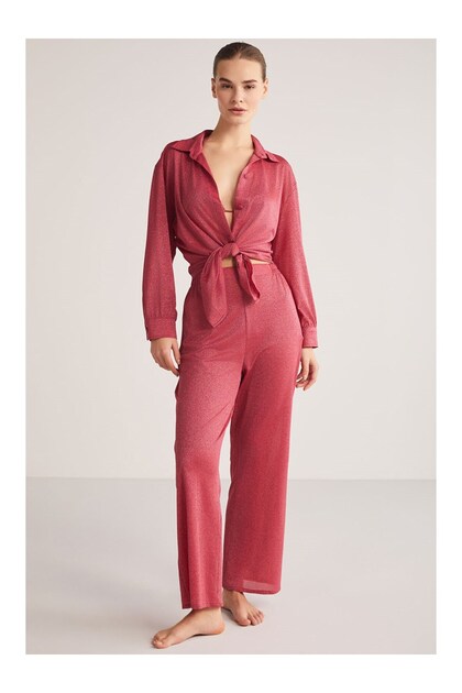 Talia Glittery Fabric Trousers