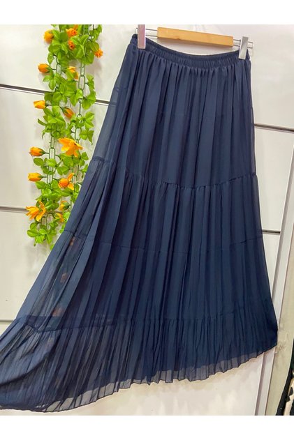 Layered Chiffon Skirt with Lining