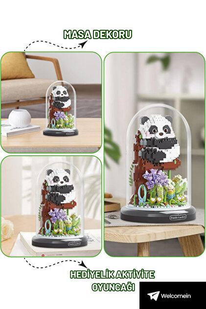welcomein 1083 Parça Panlos Fanus Panda Lego Uyumlu Yapı Blok