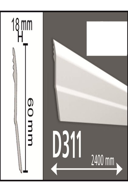 PLINTA polimer dur, D 311, 240 x 6 x 0.5 cm