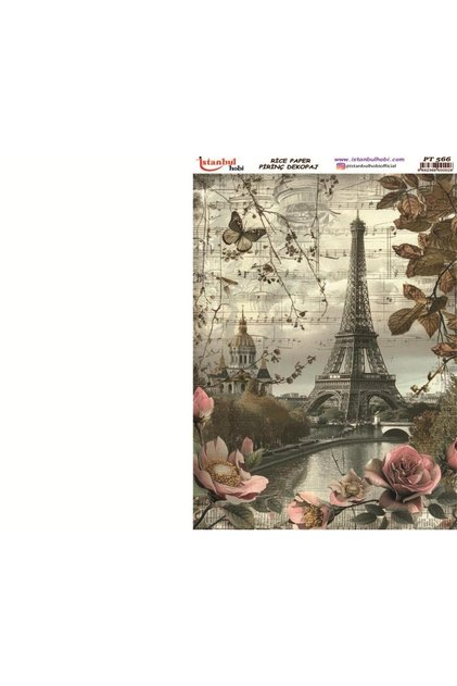 Brass Decopage Paper 30X42Cm Pt-566 Eiffel Tower Paris