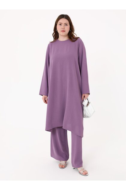 Aerobin Basic Tunic&Pants Plus Size Double Set - Purple -