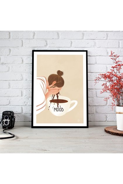 Tek Parça Çerçeve Görünümlü Ahşap MDF Poster Tablo CF TEK0069