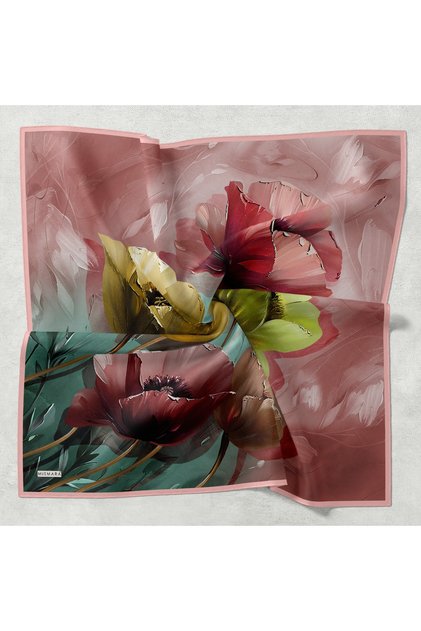 Mismara Large Floral Thin Comfort Scarf Cotton Lightness Simplicity Comfort and Elegance