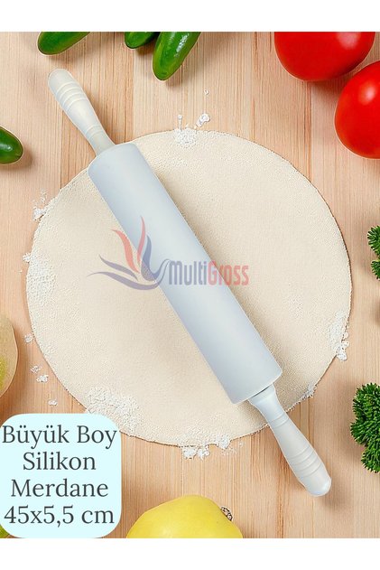 Plastik Saplı Silikon Gövdeli Merdane-Büyük Boy (45 X 5,5 X 25 CM) kREM