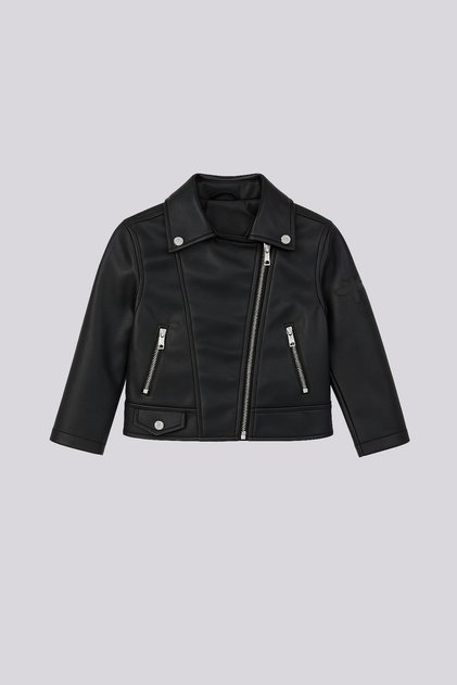 BG Store Kız Çocuk Siyah Deri Ceket