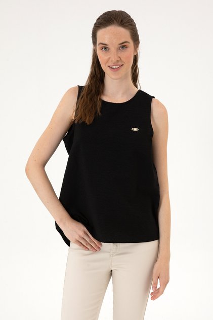 Women's Black Short-Sleeve Shirt 50306458-VR046