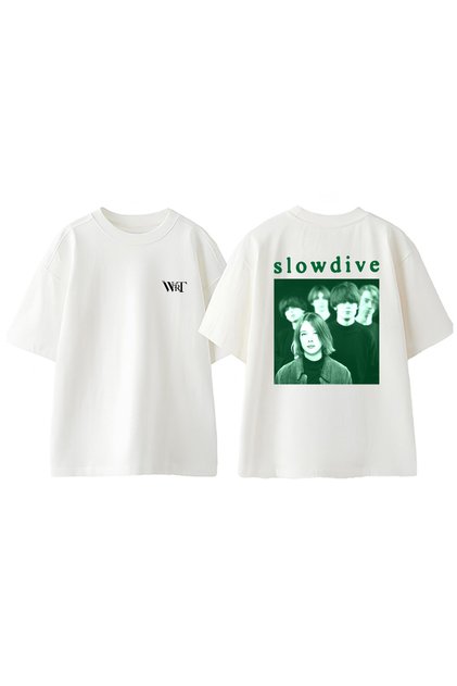 Slowdive Vintage Gift Ggw Design Back Printed Cotton White Oversize T-Shirt