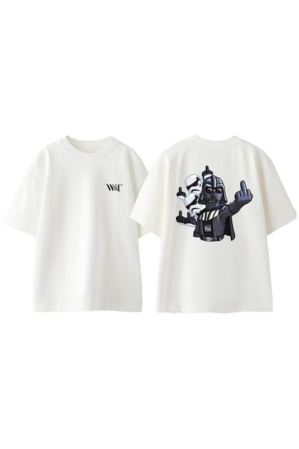 Star Wars Dart Vader 6 Design Back Printed Cotton White Oversize T-Shirt