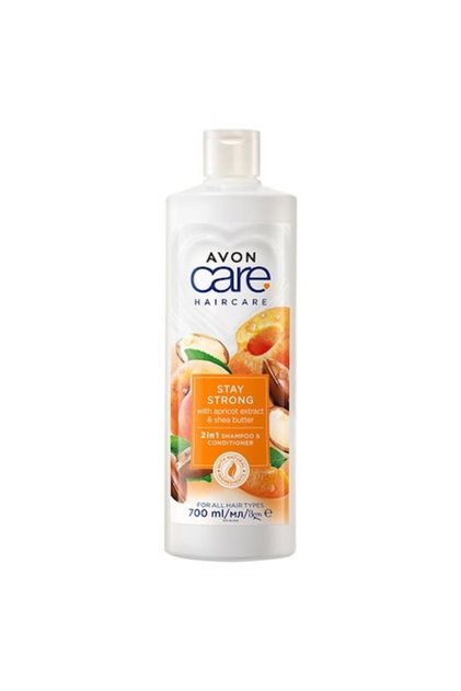 Șampon și balsam 2 în 1, Avon, extract de caise și unt de shea, 700 ml