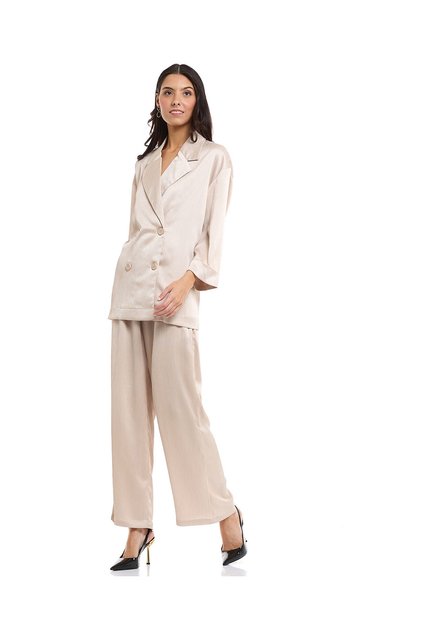 Solid Wide Leg Pants with Drawstring Waist