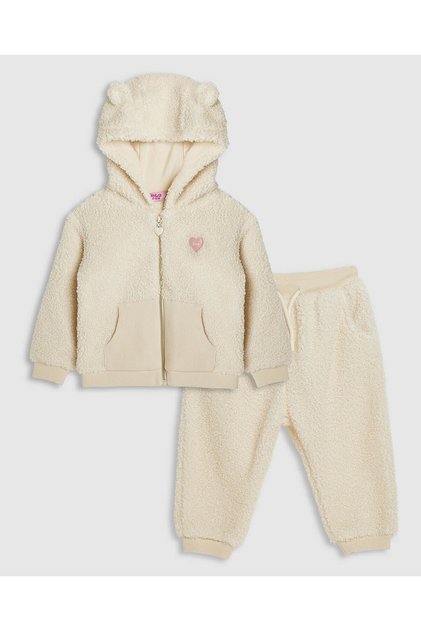 Textured Hooded Clothing Set