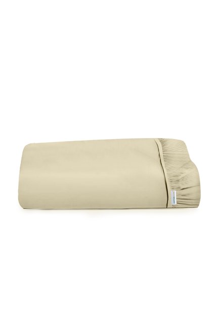 Supersoft 1 Piece Fitted Sheet 120x200+20cm, Single Size Bed sheet - Beige