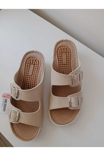 Double Buckle Heel Spur Slippers
