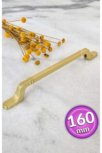 Matte Gold Colored Metal Handle 160mm (16 cm) Furniture Handle, Cabinet Handle, Kitchen Cabinet Handle, Drawer Handle
