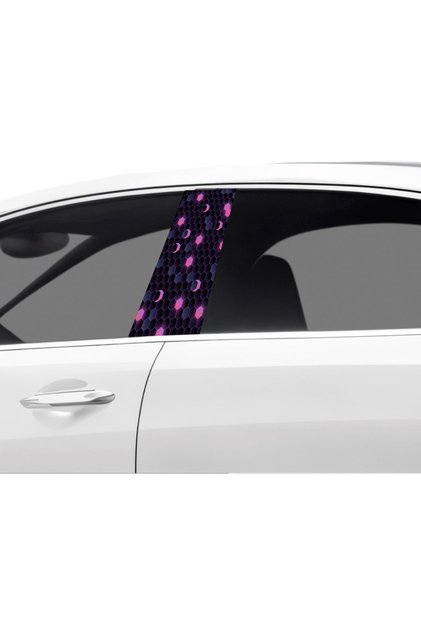 Vehicle Door Post Covering Foil Patterned (Right Left Set) (2 Pieces) - 22X50 cm