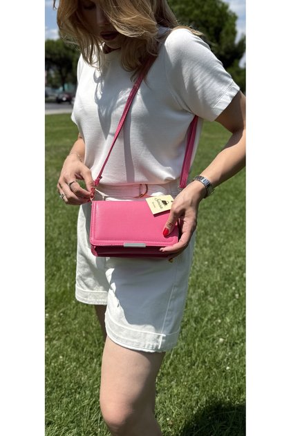 Women's Shoulder Bag with Wallet and Card Holder Detail